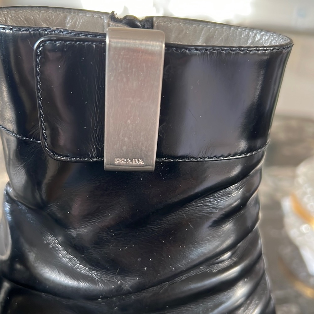 Prada, black ankle boots